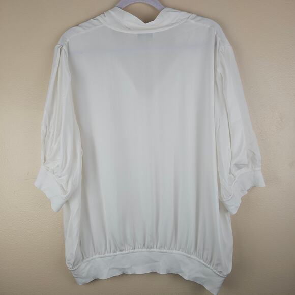 Lafayette 148 White Silk Blouse Size 2X - Picture 2 of 7